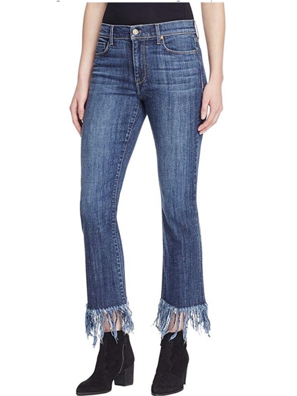PISTOLA Fringe Hem Crop Jeans size 25